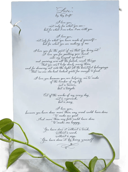 12x18in Handwritten letters, Calligraphy Wedding Vows, Valentine’s Day Letter, Anniversary, Love Letter, Poems, Christmas Gift