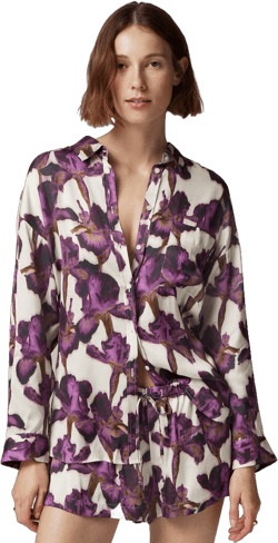 Soft shine pajama short set in iris floral